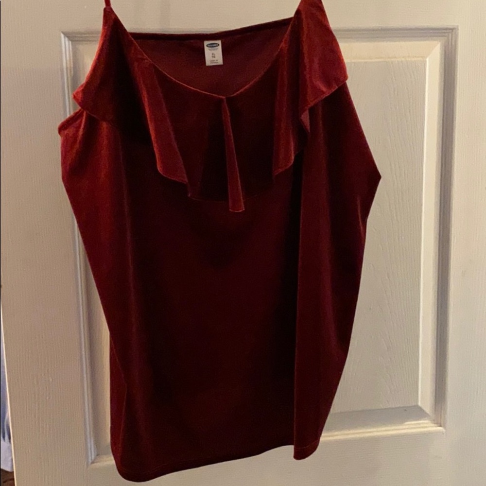 Red velveteen camisole